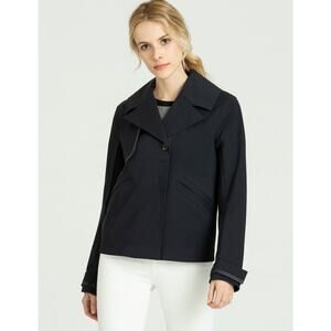 AETHER Cole Jacket Womens Size XS Technical Peacoat Quiet Luxury Black Chic